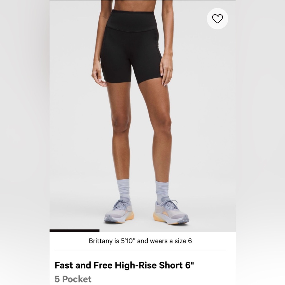Lulu lemon Fast & Free 6” short
